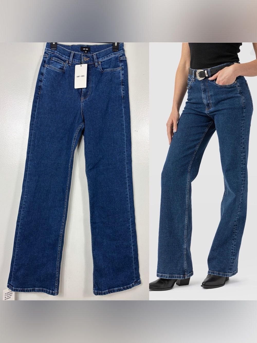 Saint & Sofia Wide Leg Jeans sz 6 TALL